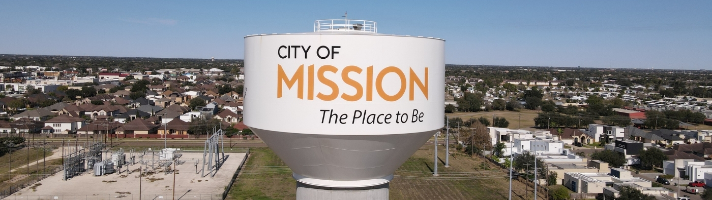 water tower above town