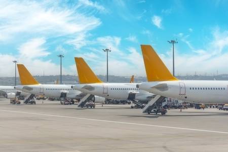 airplanes at an airport
